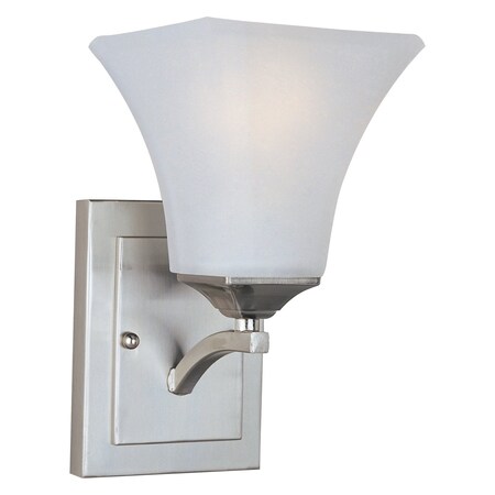 Maxim One Light Satin Nickel Frosted Glass Wall Light 20098FTSN